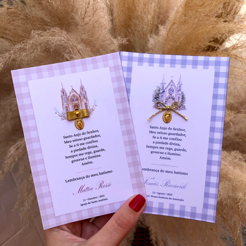 Lembrancinha Religiosa Luxo Personalizada + Medalha Milagrosa | Batizado, Primeira Comunhão, Crisma, Nascimento