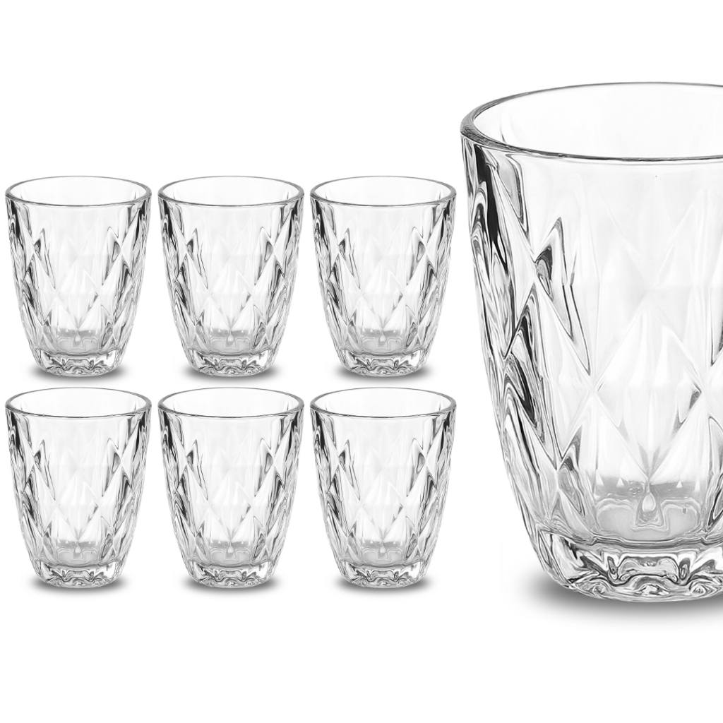 Jogo 6 Copos Diamond 300ml Vidro Grosso Diamante Luxo em Oferta na Shopee