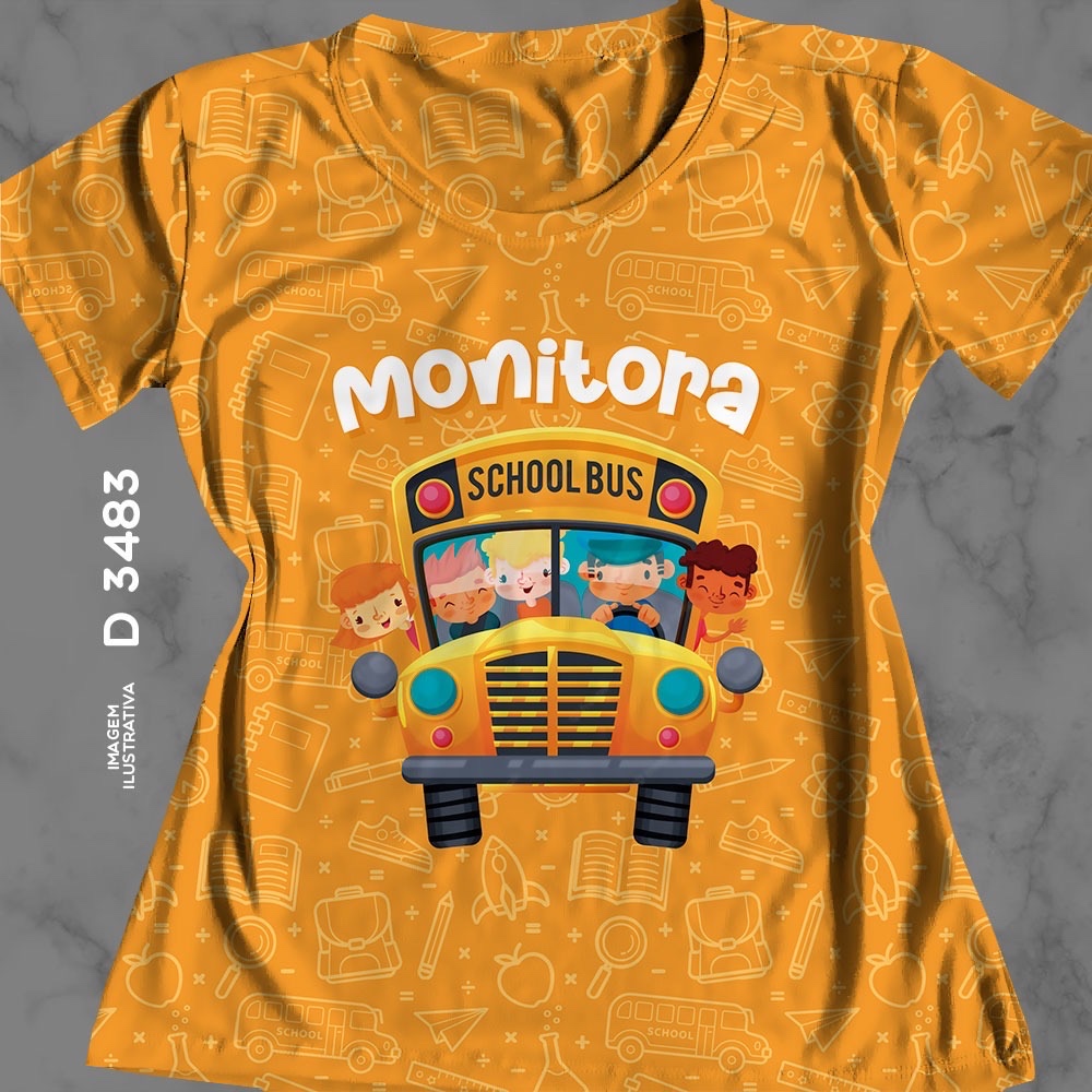 Blusa Feminina Camisa Monitora Transporte Escolar em Oferta na Shopee