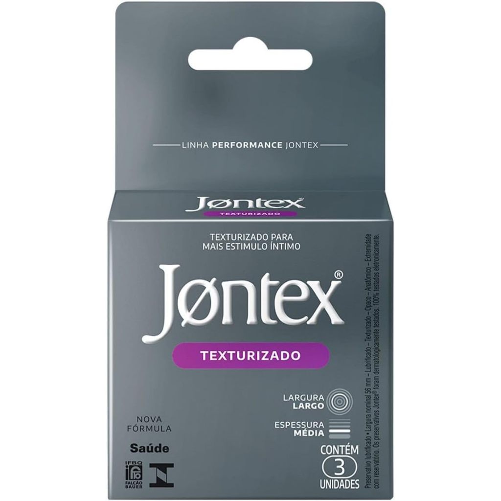 Preservativo Jontex Texturizado com 3 Unidades em Oferta na Shopee