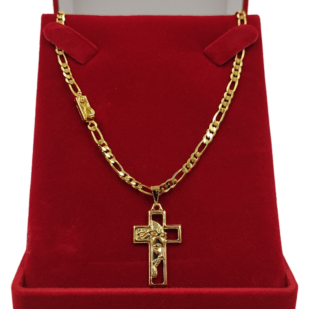Colar Cordão 4mm Masculino Moeda Antiga Legítima Fecho Gaveta + Pingente Cruz Jesus em Oferta na Shopee