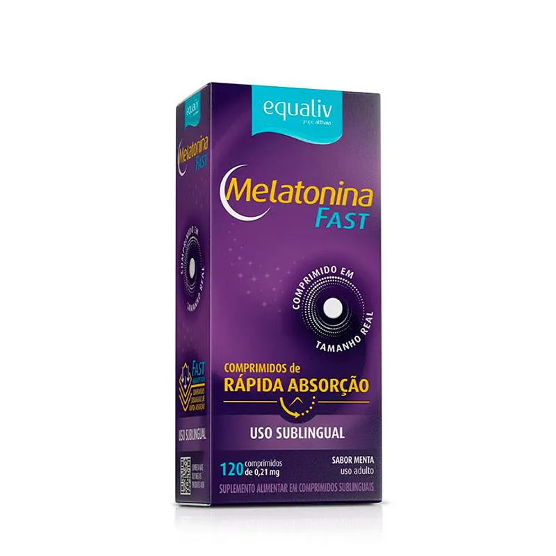 Suplemento Alimentar Melatonina Fast Equaliv 0,21mg Com 120 Comprimidos Sublinguais em Oferta na Shopee