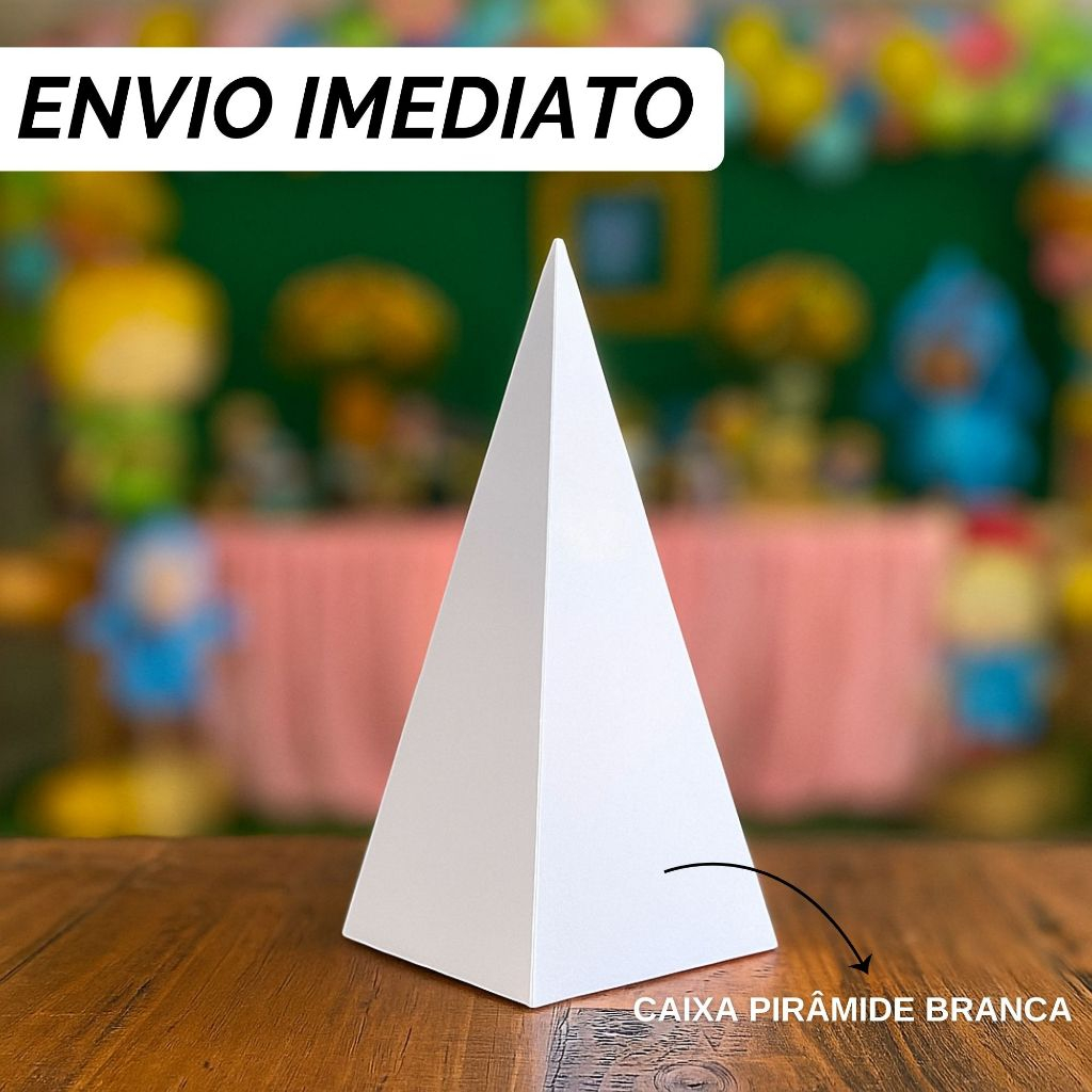 Kit 10 Caixas Pirâmide Branca Lisa para Personalizar I Lembrancinha Festa de Aniversário I Decoração