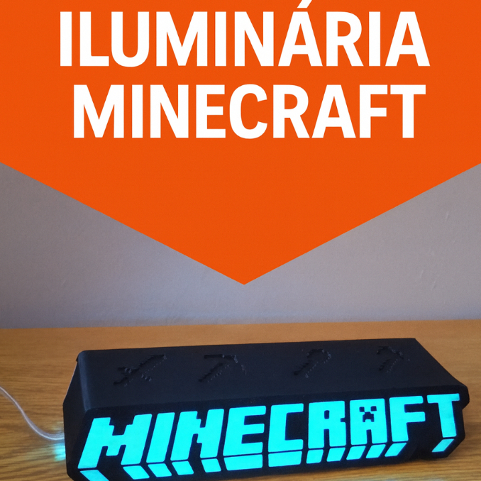 💡 Iluminária Base Game Generica Minecraft – Personalize Seu Setup! 🎮