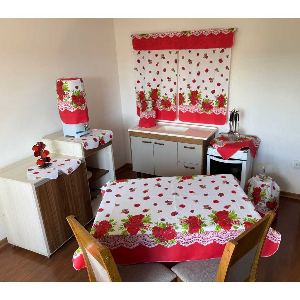 Jogo De Cozinha Tecido Oxford 10 Peças Toalha De Mesa Cortina De Janela Capa De Água Casa Decoração