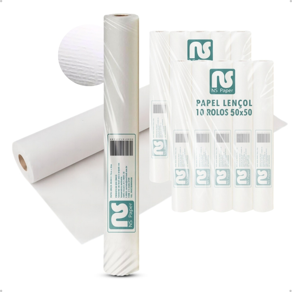 Lençol de Papel Descartável para Maca 50x50 para Estética e Saúde 10 rolos NS Paper em Oferta na Shopee