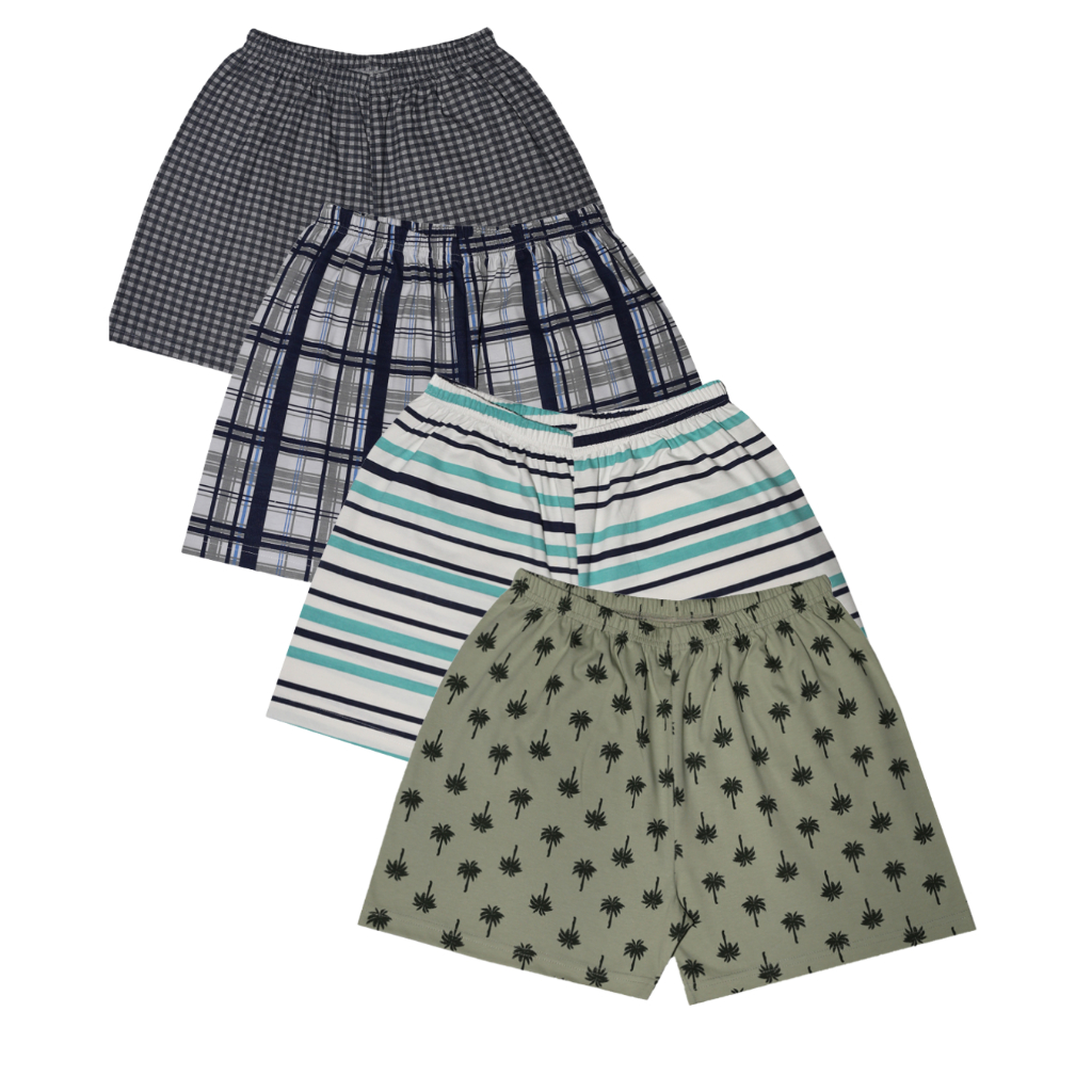 KIT 3 Samba Canção Estampado Masculino Adulto - 100% Algodão - (P ao GG)