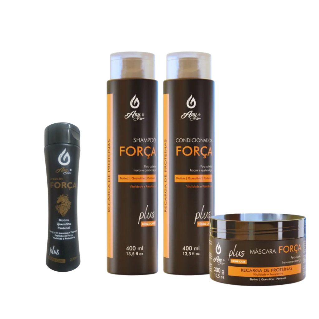 Kit Capilar Força - Any Liss 4 Itens (Shampoo, Condicionador, Máscara e Leave-in)