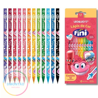 Lápis de Cor Triangular Estampado Fini - Caixa com 12 Unidades Leo&Leo em Oferta na Shopee