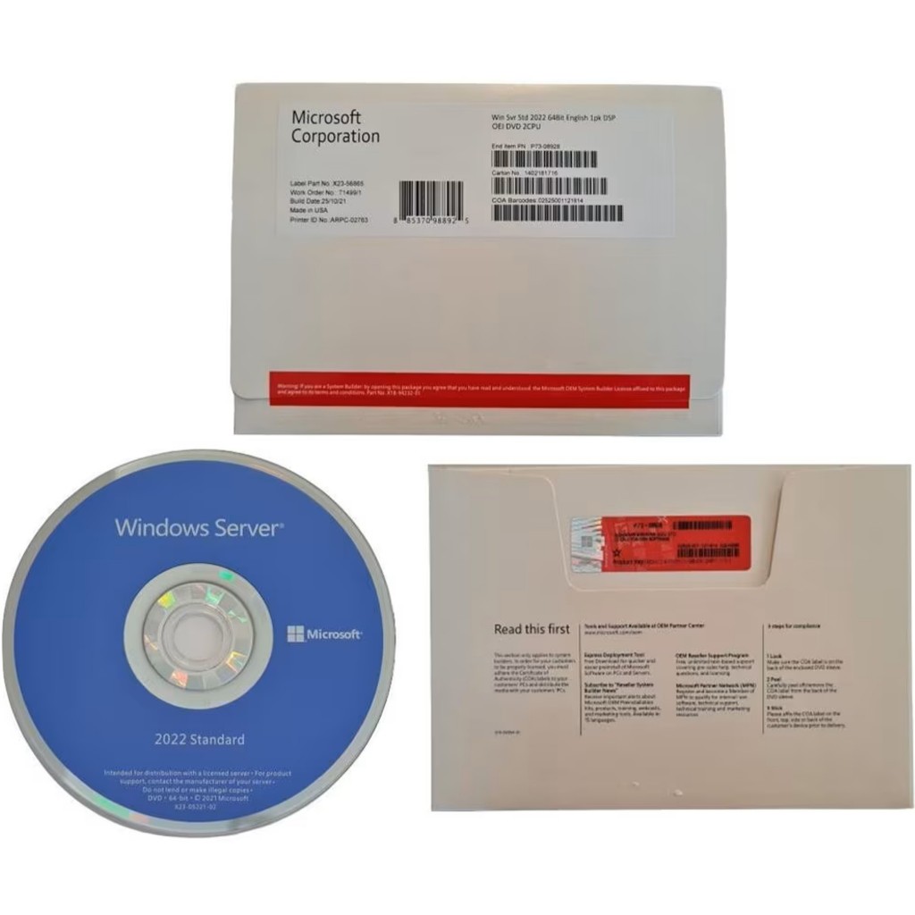 Windows Server 2022 Standard | DVD Mídia Física Original Lacrado | Nota Fiscal