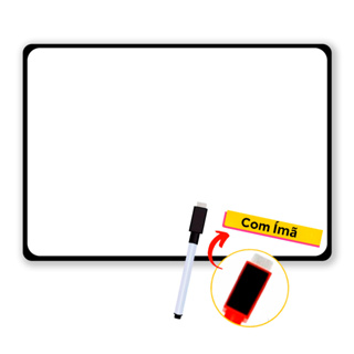 Imã de Geladeira Lousa Magnética e Caneta que Escreve  e Apaga  - Liso - 29x21cm em Oferta na Shopee