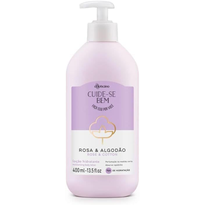 O Boticário, O BOTICARIO CUIDE-SE BEM HIDRATANTE ROSA E ALGODAO 400ml