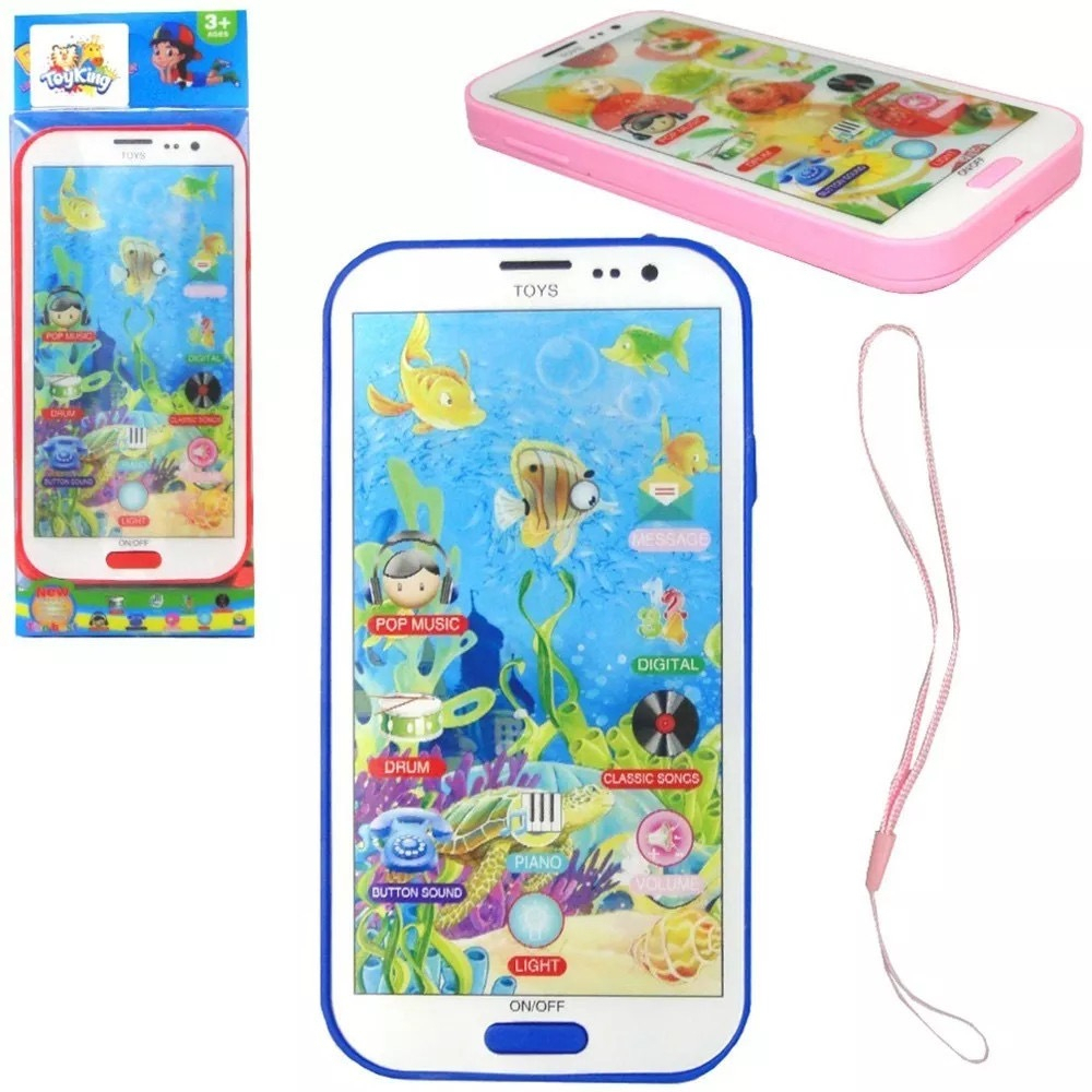 Presentes infantis Brinquedo celular musical imagem 3D Smartphone para crianças com luz e som tem um cordão de segurança