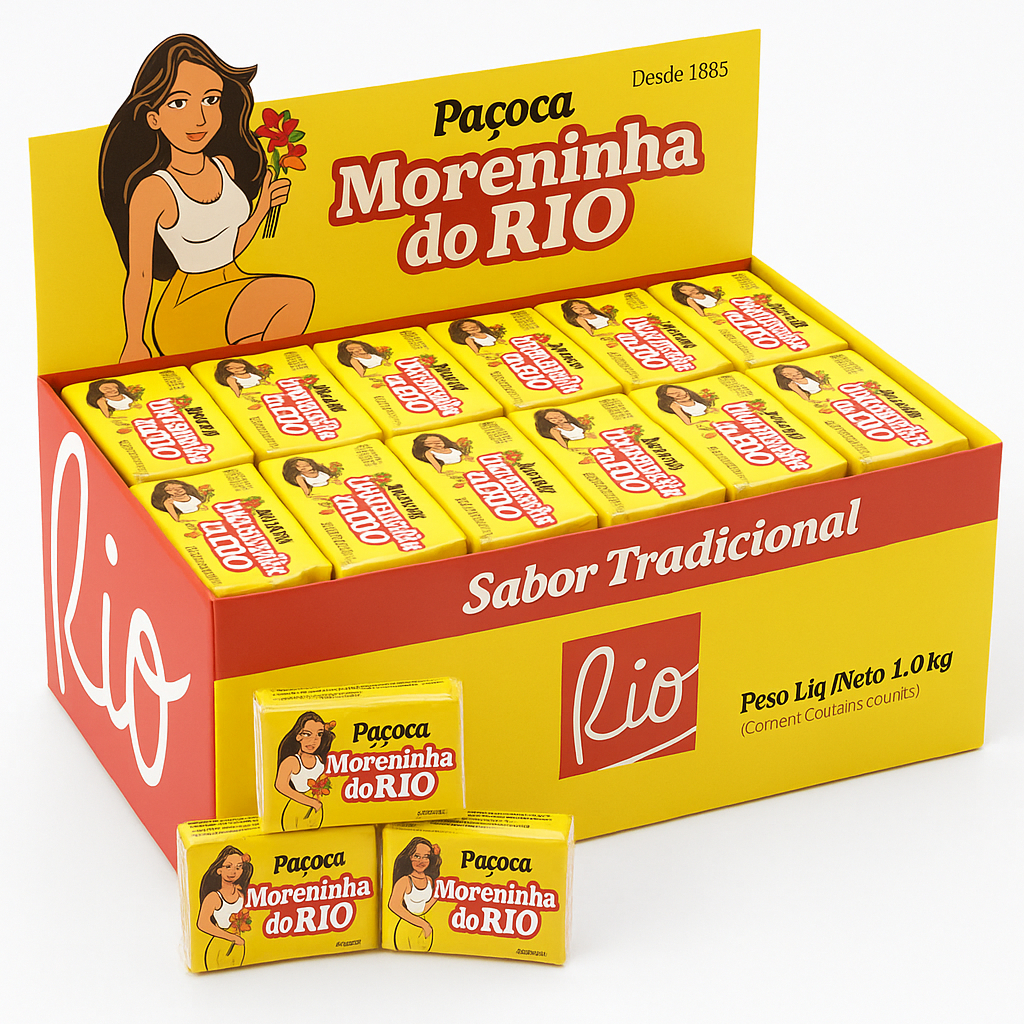 Paçoca Morena Rio C/50 Unidades – Doce de Amendoim Tradicional