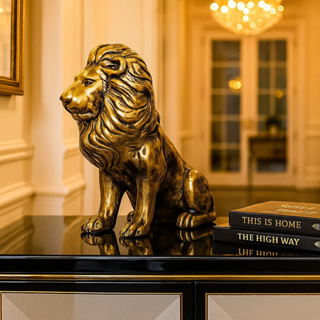 Leão Estatueta Decorativa Escultura Enfeite Mesa Estante Prateleira Decoração Sala Quarto Escritório em Oferta na Shopee