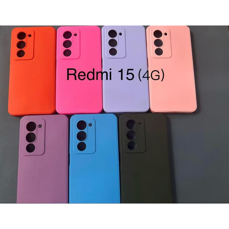2X1 Xiaomi Redmi 15 4G/5G - Capa Silicone Aveludada Colorida + Película Ceramica 3D