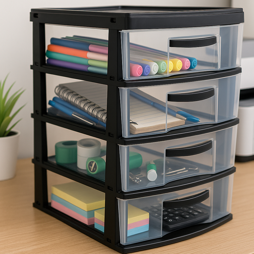 Gaveteiro Organizador com 4 e 3 Gavetas Grande em Plástico Jaguar - Armario Cozinha Quarto Promoção em Oferta na Shopee