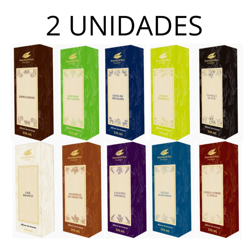 Kit 2 Difusor de Varetas Premium 250ml - Amazônia Aromas em Oferta na Shopee