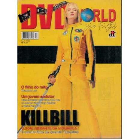 REVISTA DVD WORLD, DE JANEIRO/2010, COM UMA THURMAN/KILL BILL NA CAPA.