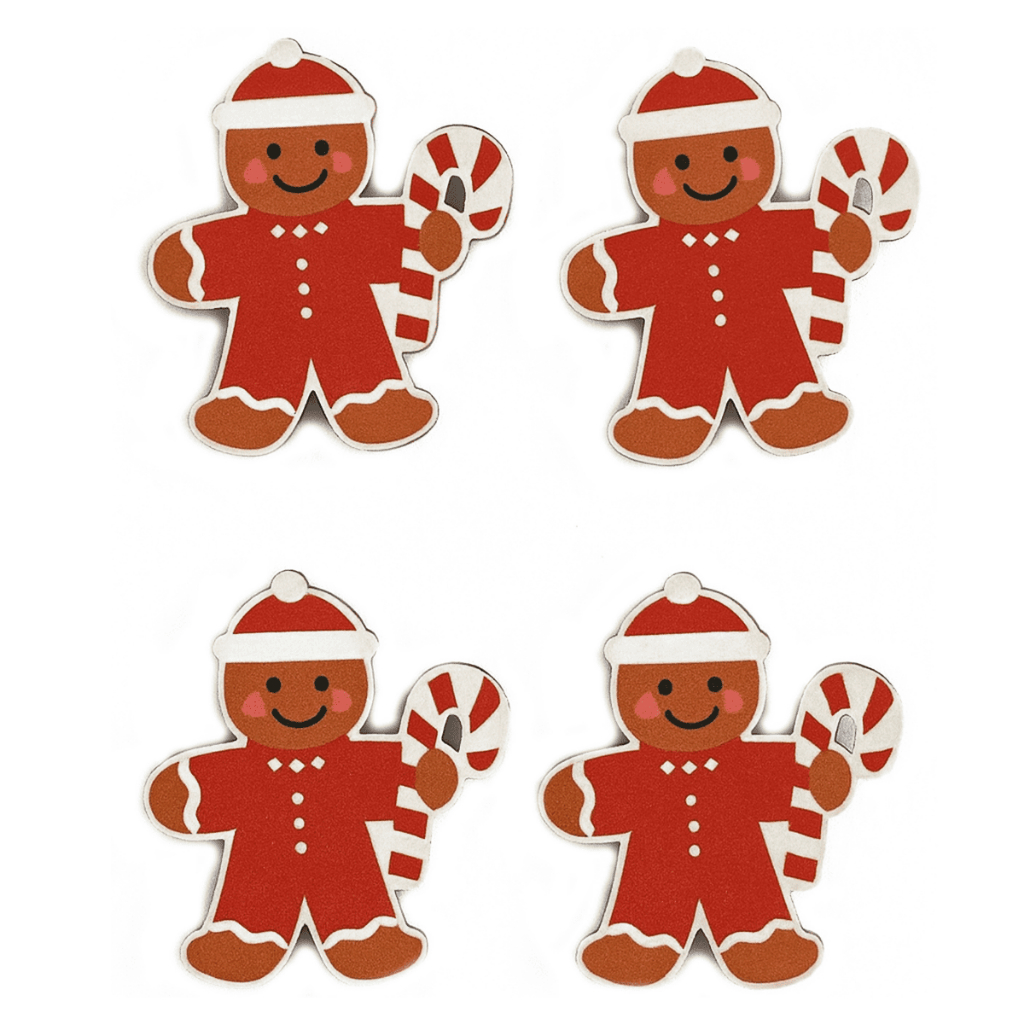 Kit Mini Prendedor 4 Unidade Boneco Biscoito Gorro Pregador Enfeite Para Arvore Natal