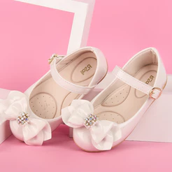 Sapatilha Infantil Menina laço Bege (off white) Confortável 2007