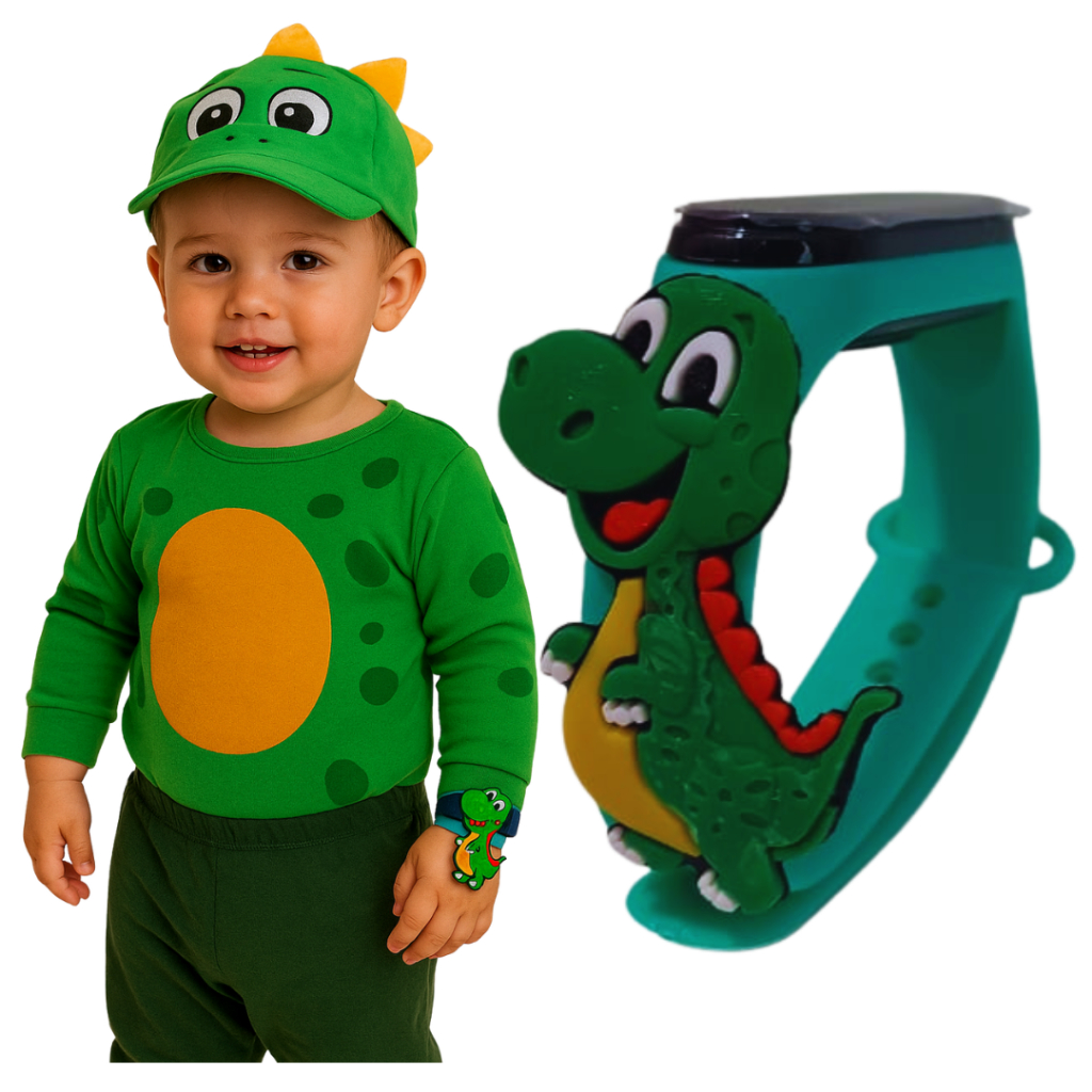 Relógio Infantil Menino Digital Dinossauro A Prova D`agua Masculino Presente