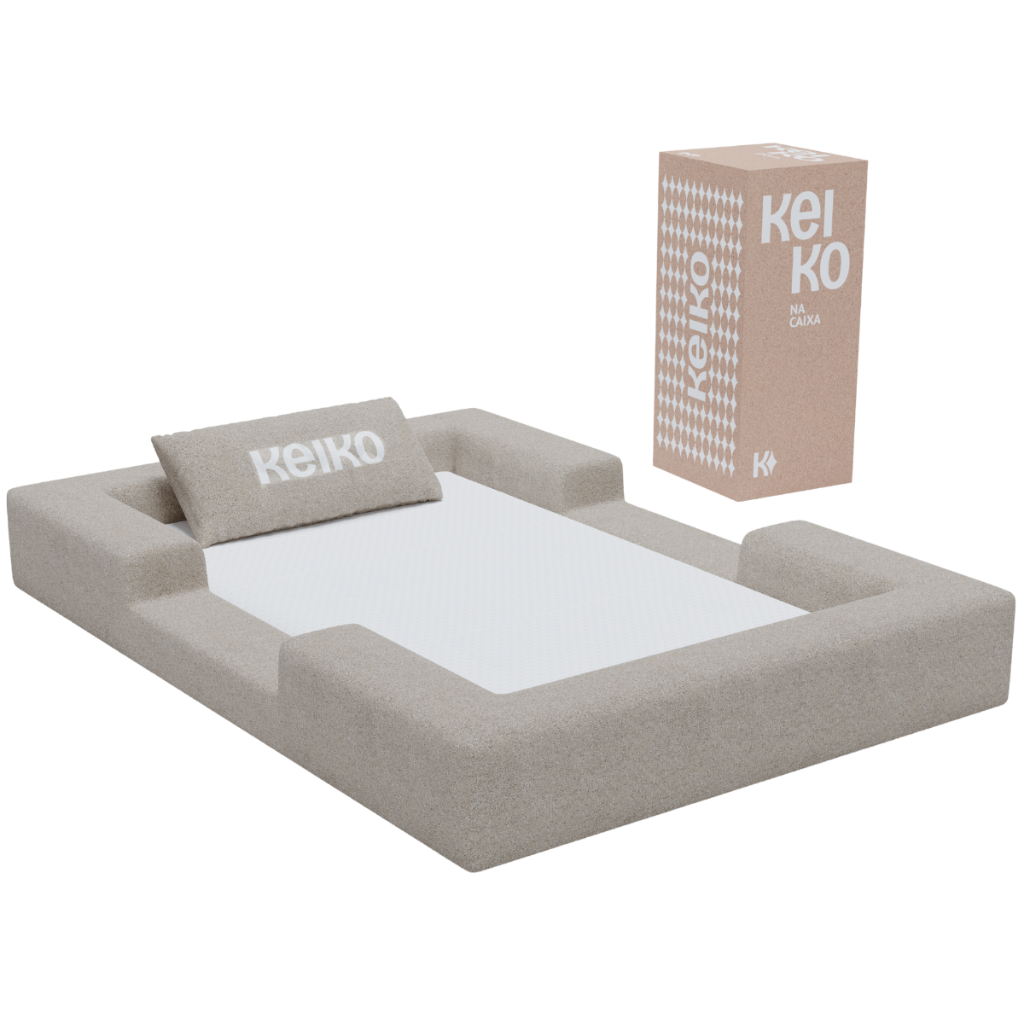 Cama Montessoriana Solteiro Ninho 100% Espuma Bege Keiko