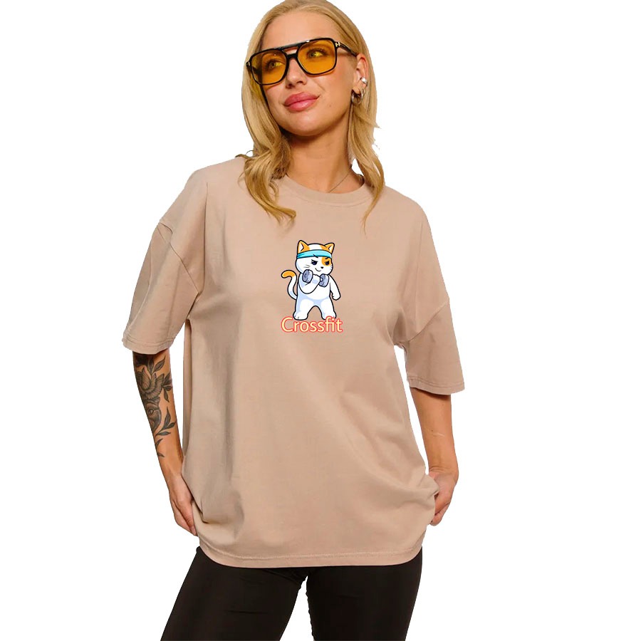 Camiseta Tshirt Needstar Feminino Algodão100% Passeio Academia Mulher Gato CrossFit