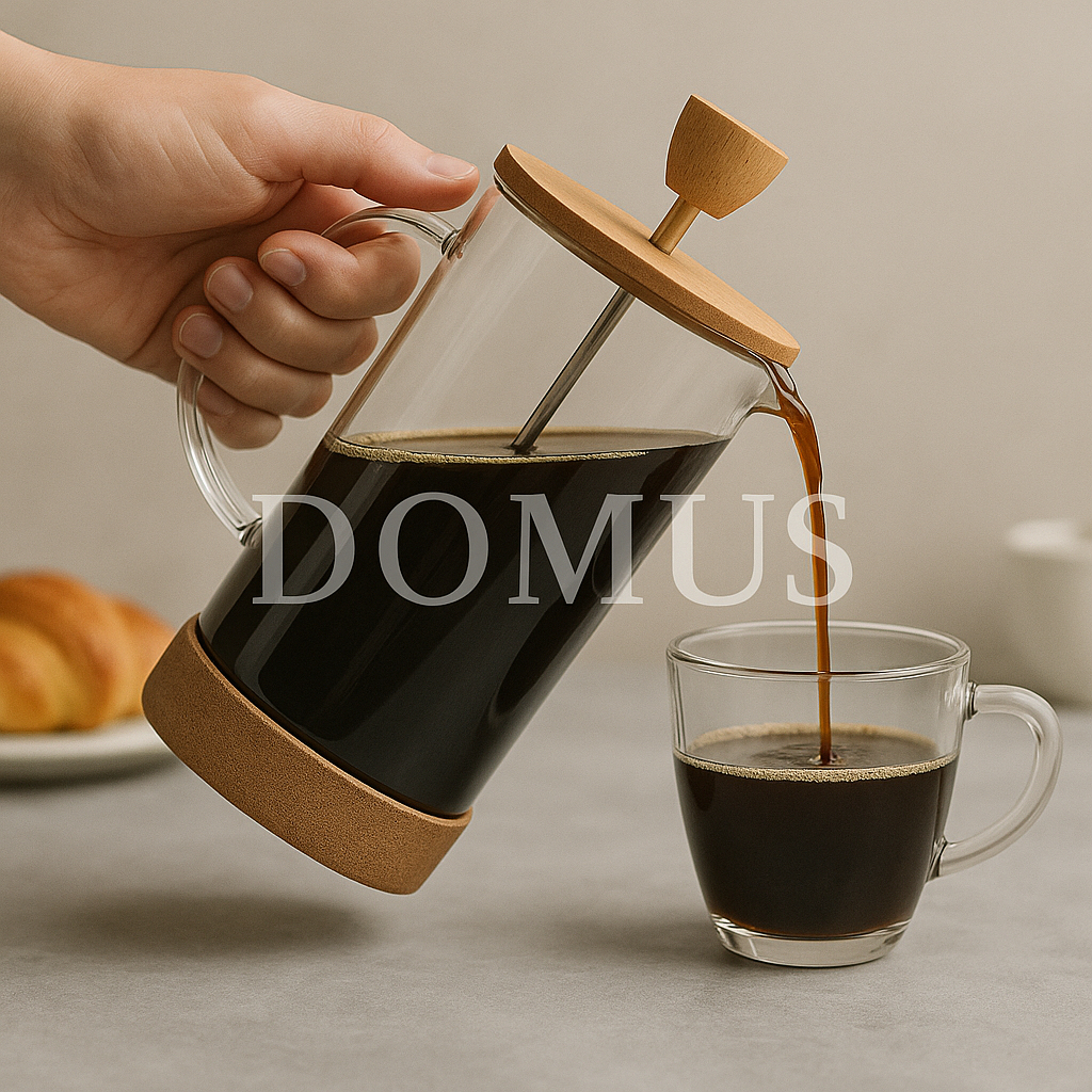 Cafeteira Prensa Francesa Borossilicato Com Tampa e Base De Bambu 600ml