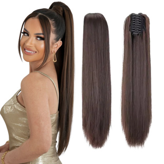 Aplique Liso com Presilha Rabo de Cavalo Longo em Oferta na Shopee