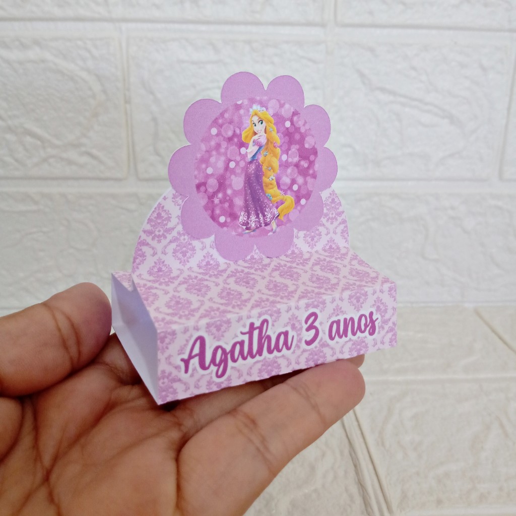 Porta Bis Duplo Rapunzel Personalizados Lembrancinha de Festa Aniversário
