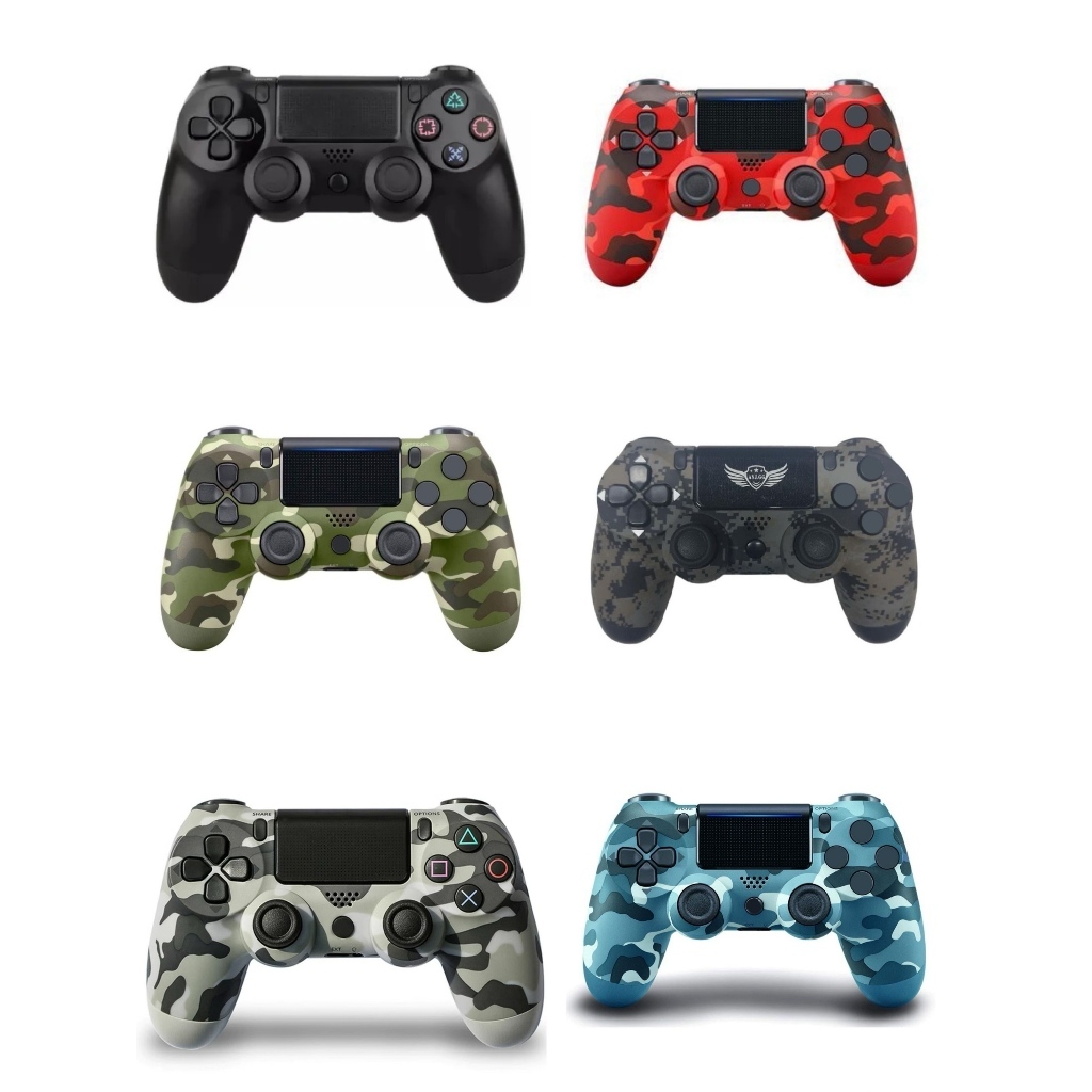 Controle Sem Fio Bluetooth Estilo PS4 Camuflado | Gamepad Wireless para PC, Android, PS3 e Smart TV