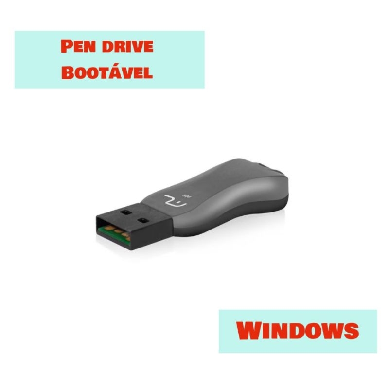 Pen Drive 8GB Multilaser Original + Windows 10 ou 11 (Bootável) Leitura 10MB/s e Gravação 3MB/s - PD601 (Novo)