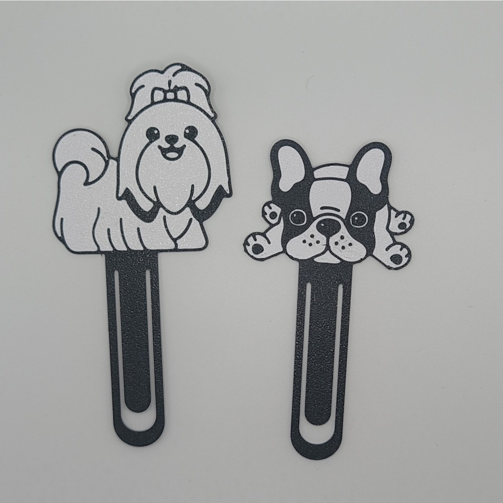 kit 2 marcadores de pagina pets fofinhos para livros shih tzu e bulldog frances (cachorro)