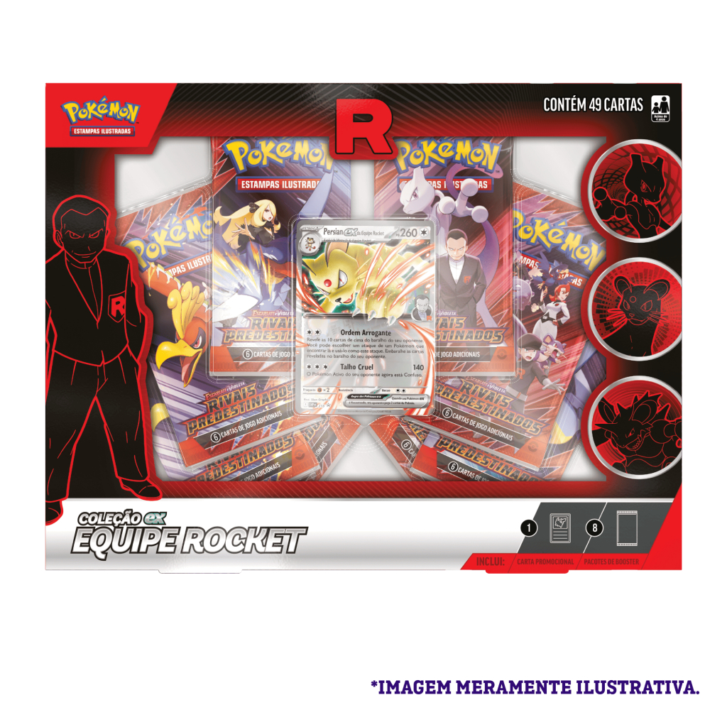 Box Coleção EX Equipe Rocket Mewtwo/Nidoking/Persian