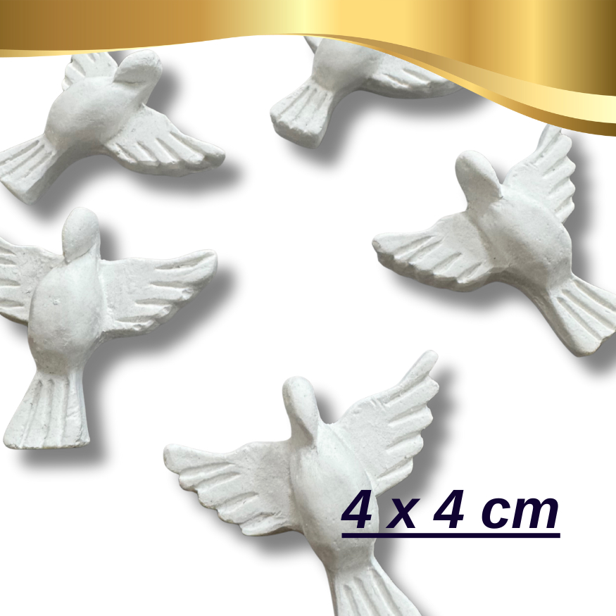 Kit Espírito Santo Mini 4x4cm De Gesso ( 5, 10 ou 15 unidades) | Divino Espirito Santo