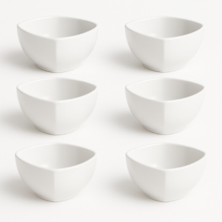 Kit 6 Cumbucas Quadrada Porcelana Branca 350ml Tigela Bowl Para Sobremesas Petiscos Caldos & Sopas em Oferta na Shopee