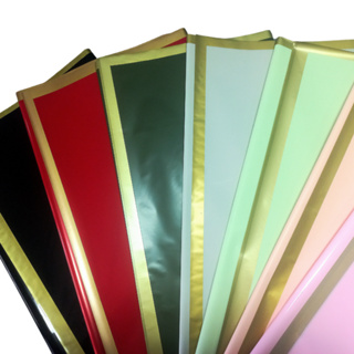 Poli Sujinho Celofane Decorativo Borda Dourada com 10 Folhas - 49x69cm em Oferta na Shopee