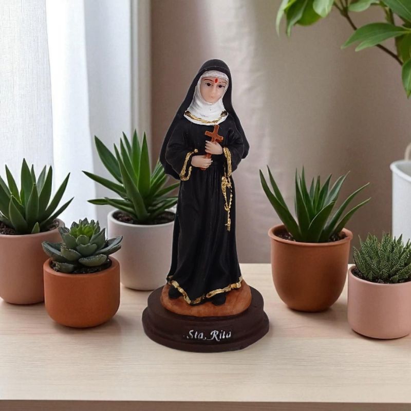 Imagem de Santa Rita de Cássia 12cm de Resina em Oferta na Shopee