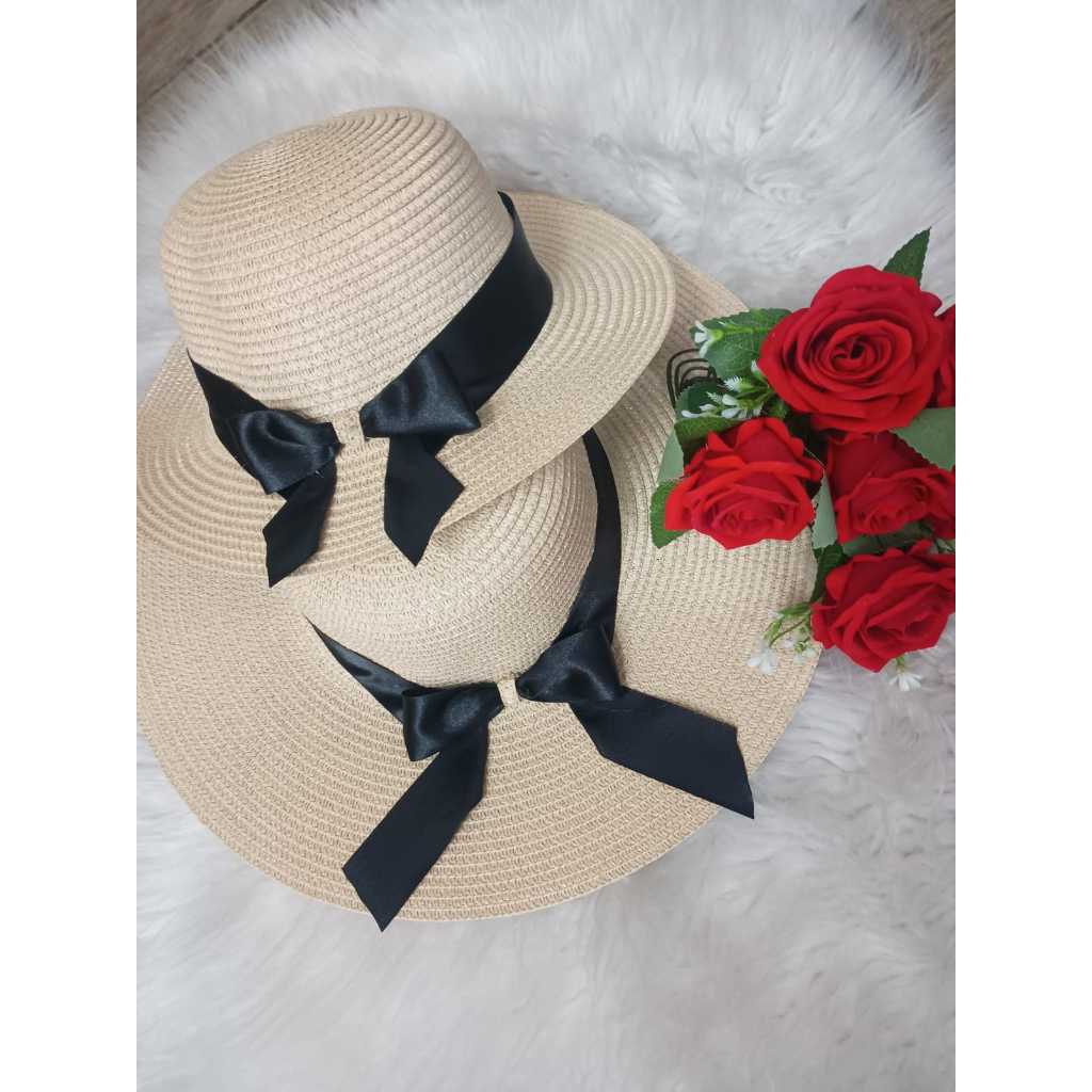 kit praia mae e filha laço de cetim moda Praia
