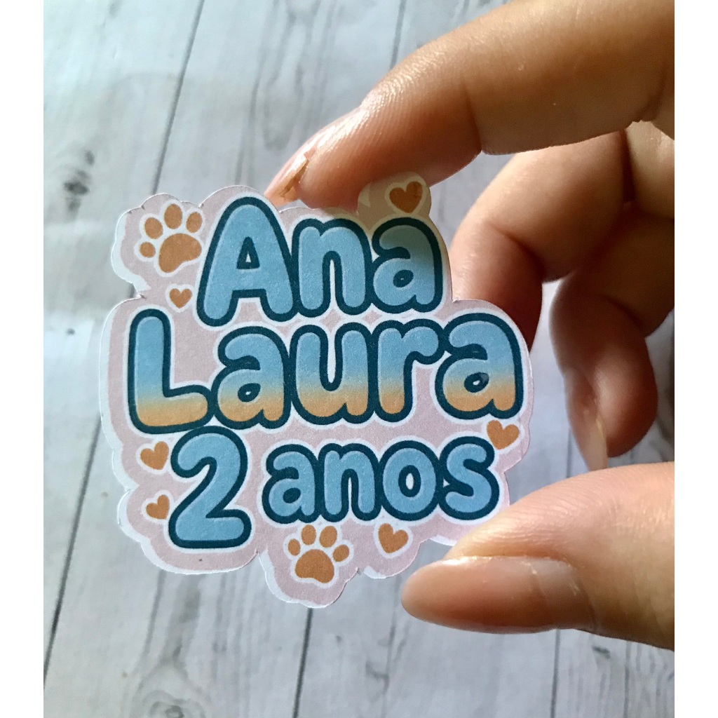 Aplique Personalizado Bluey Festa Infantil | Topper Nome e Idade | Decoração Mesa Lembrancinha Aniversário