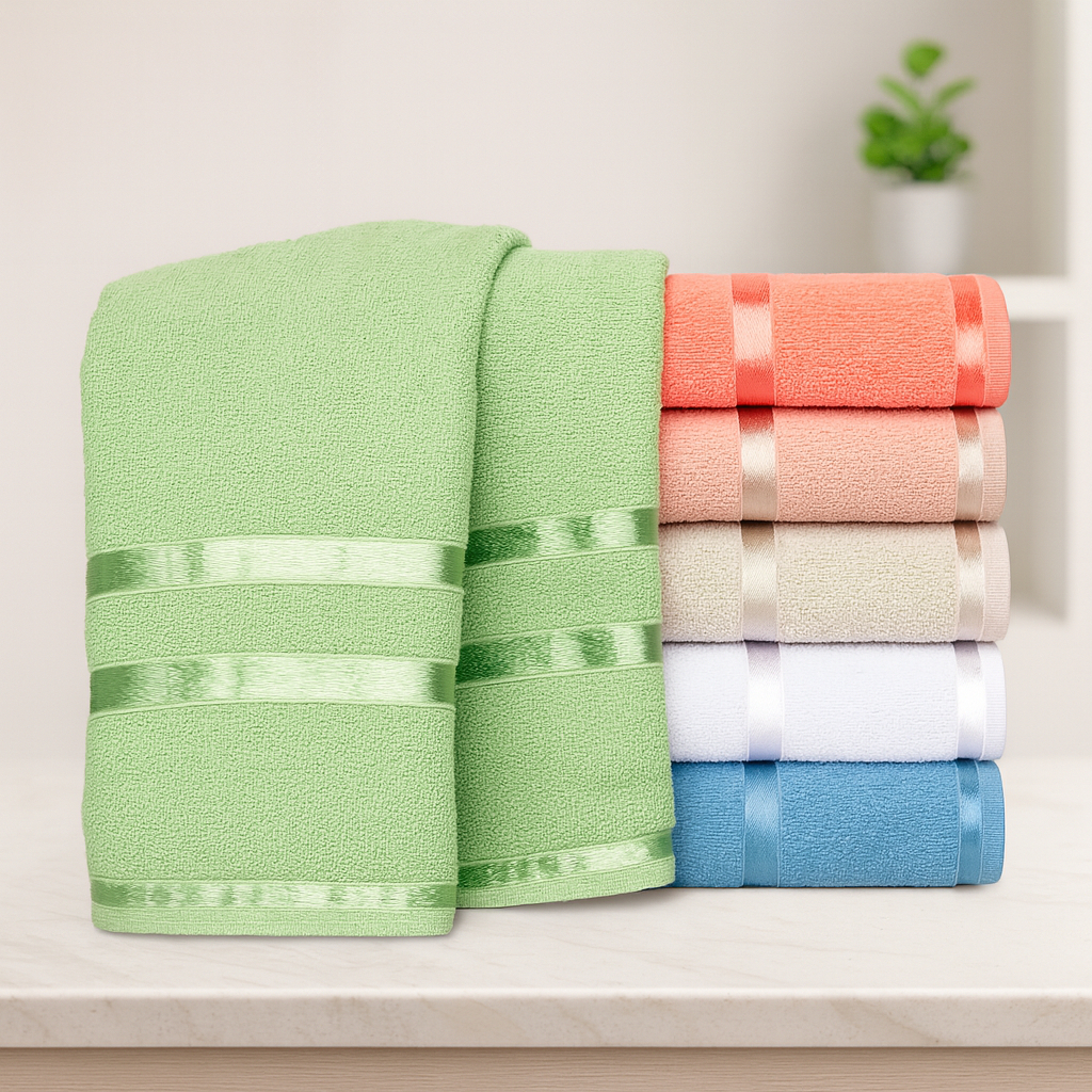 Kit 4 Toalhas de Banho Popular 60cm X 120cm 100% Algodão em Oferta na Shopee