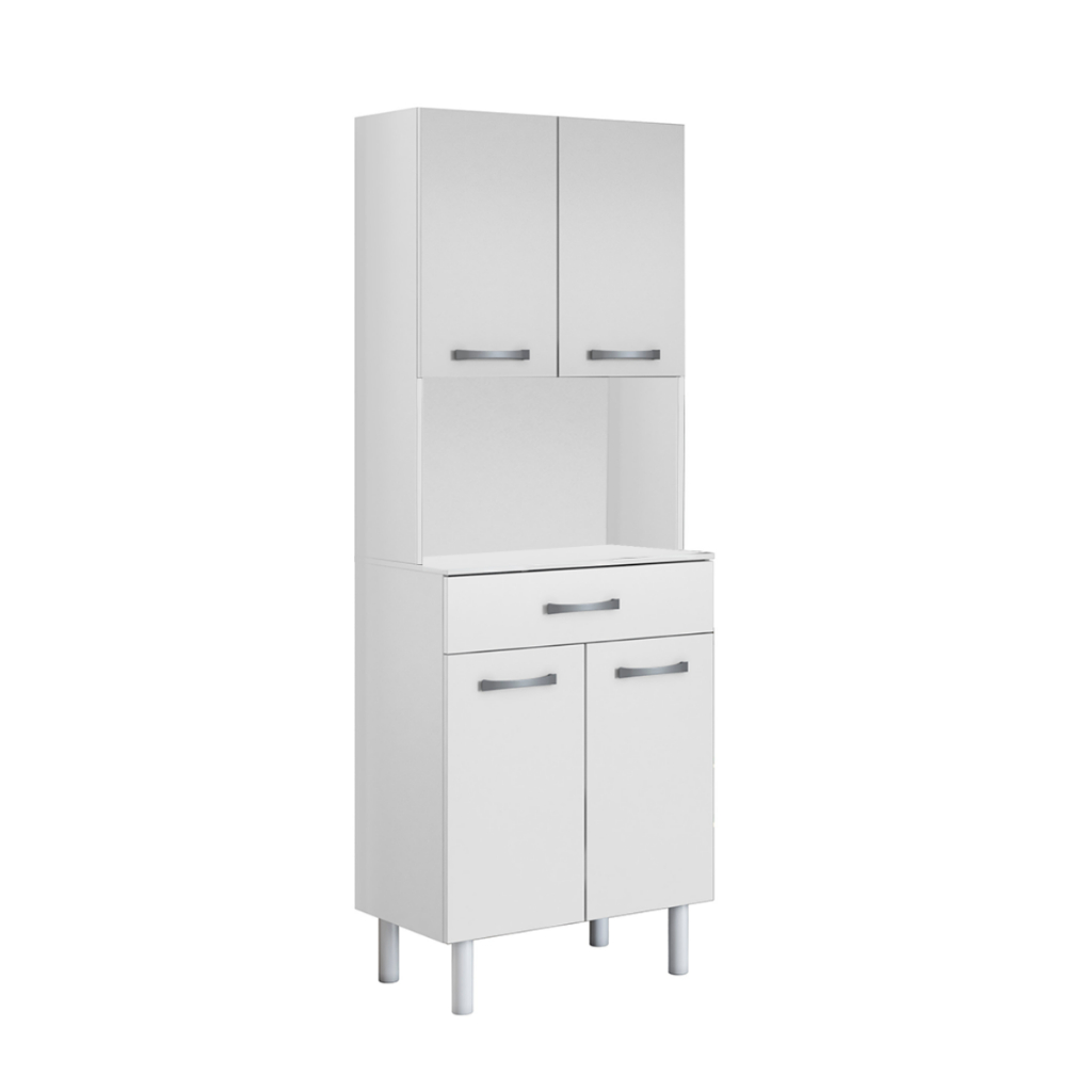 Armário de Cozinha Paneleiro 4 Portas 1 Gaveta Branco Aramoveis