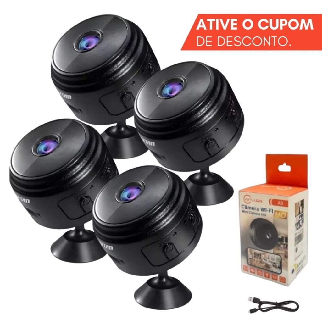 Mini Câmera Discreta Magnética A9 Com Sensor de Presença Para Carro Casa e Escritório