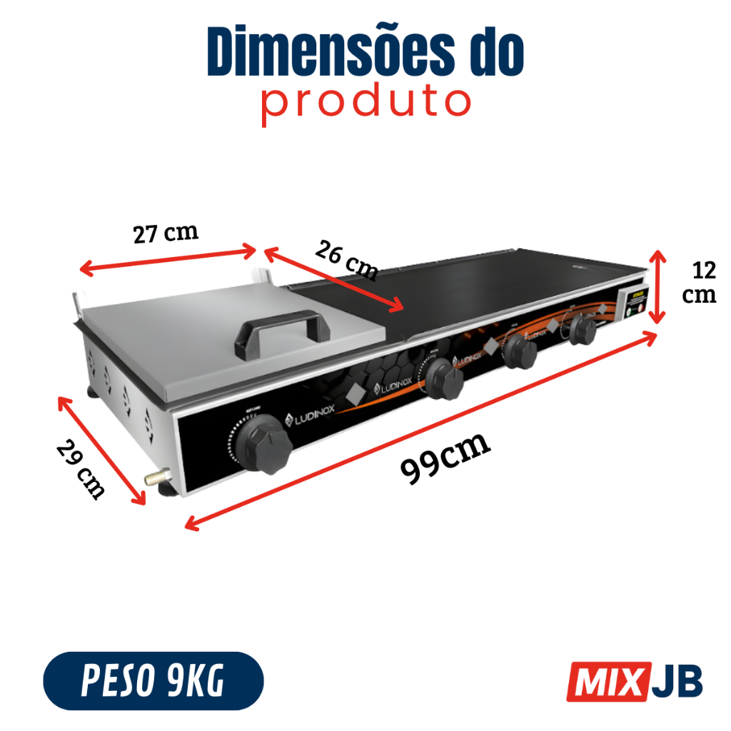 Chapa Chapeira De Lanche Hamburgue Industrial 1000X300  ECONOMIC A Gás 2mm