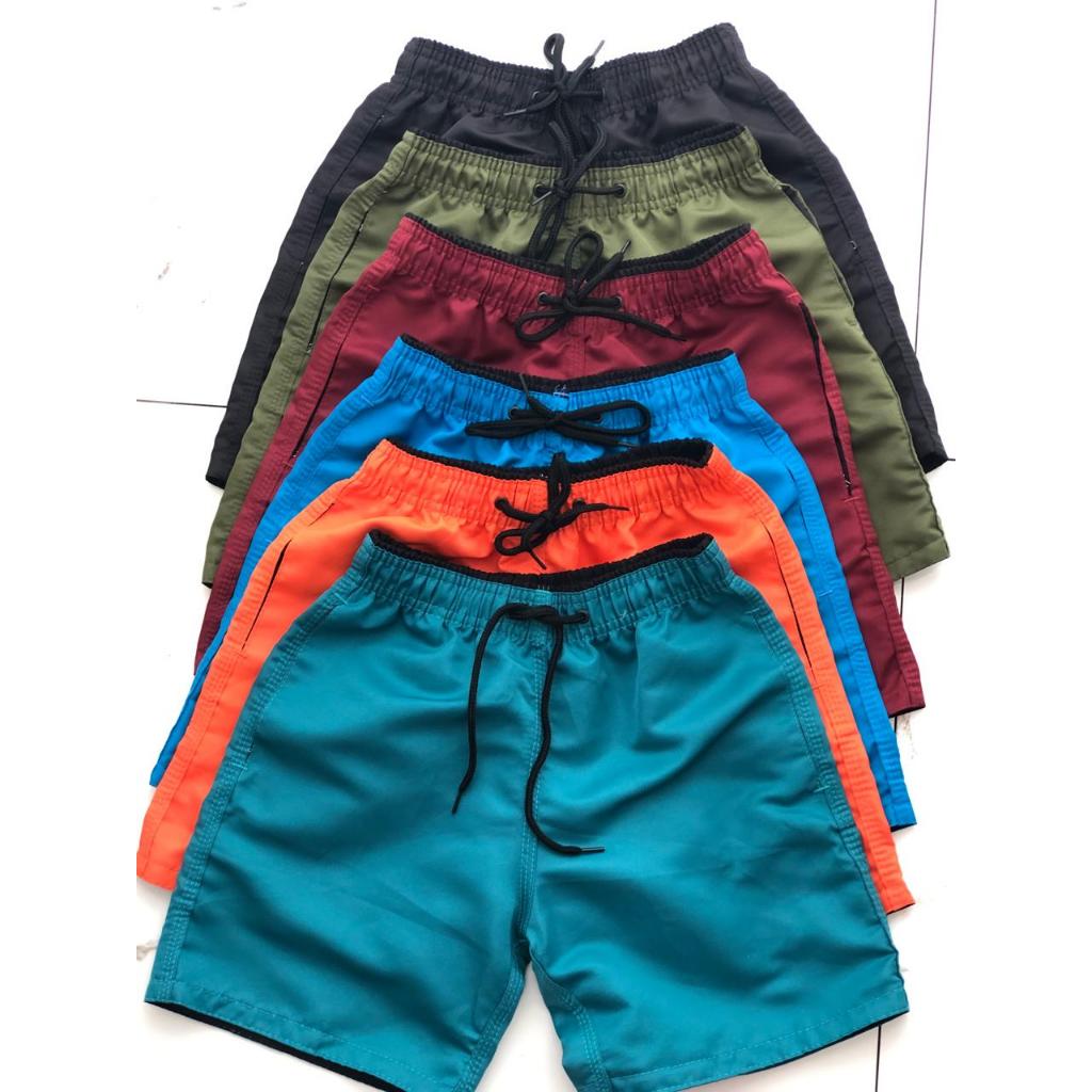 Kit 4 Short Infantil e Juvenil Masculino Tactel Com 2 bolsos Frontais Bermuda Casual 4/6/8/10/1/12/14