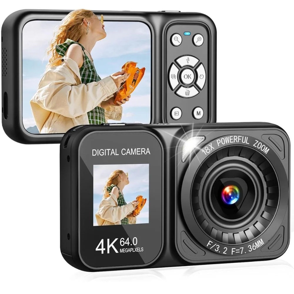 Câmera digital com tela dupla 4k 6400w Pixeis Basike Ba-CAM215