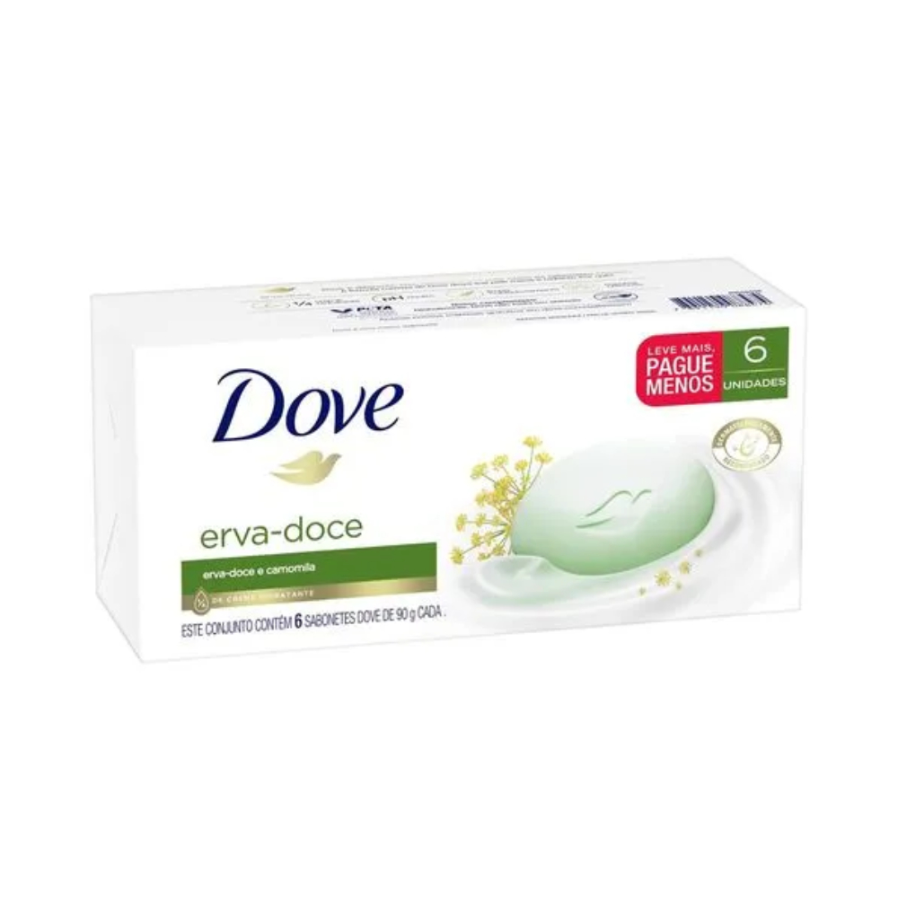 Sabonete em Barra Dove Erva-doce 90g 6 Unidades