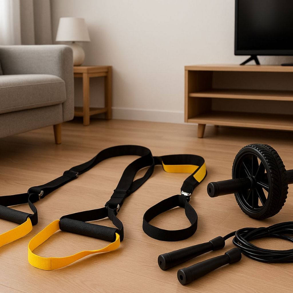 Kit Treino Funcional Completo TRX Suspensão Roda Abdominal  Corda de Pular Fitness Academia em Casa Envio Imediato