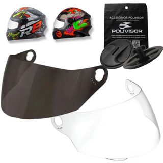 Par Viseiras Polivisor Capacete Pro Tork New Liberty 4 / R8 / New 4 Racing Antirrisco + Botões em Oferta na Shopee